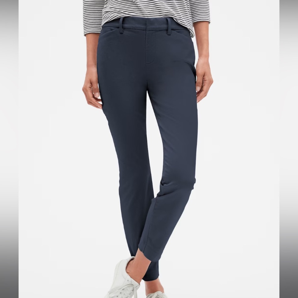 Women's Gap Signature Skinny Ankle Khaki Pant Navy Sz 6